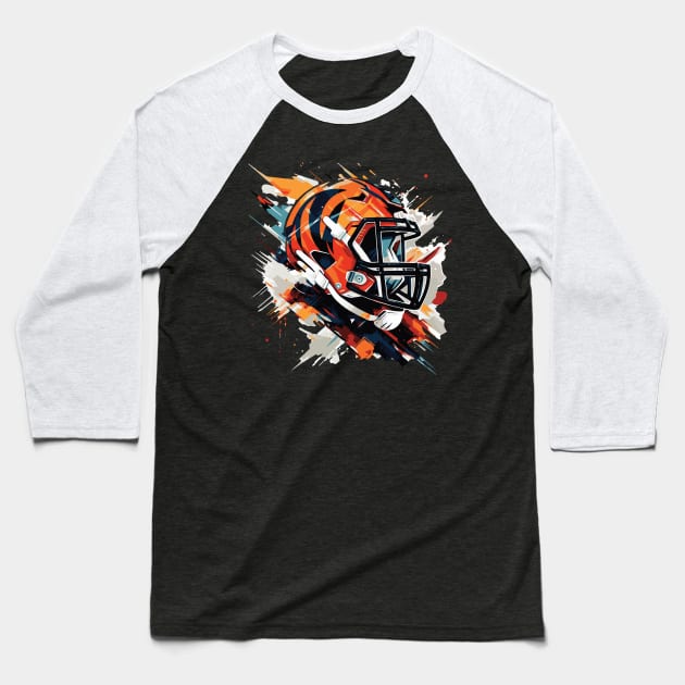 Cincinnati Bengals Helmet Baseball T-Shirt by vectrus